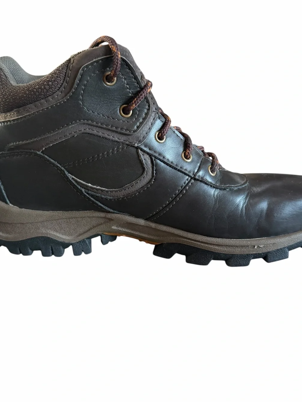 Timberland Hiking Boots Boys Size 6 Women’s 7.5/8 Brown Leather Outdoor Gorpcore